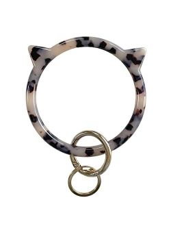 Catsy Cat Key Ring Bracelet Wristlet Keychain Keychains Bangle Keyring for Women Girls Key Animal Chain Holder Wrist Car Wallet