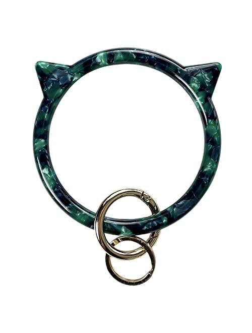 Catsy Cat Key Ring Bracelet Wristlet Keychain Keychains Bangle Keyring for Women Girls Key Animal Chain Holder Wrist Car Wallet