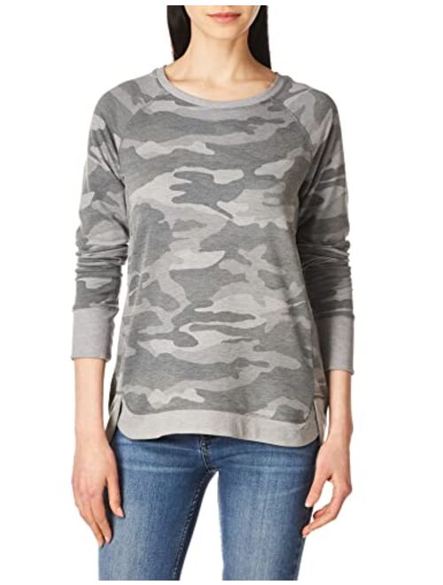 Danskin Women's Long Sleeve Printed Crew Neck Pullover