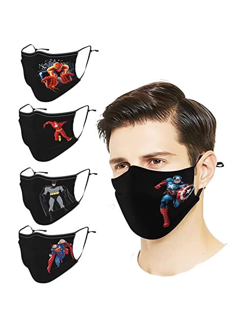 Ajy Kids Face Mask Reusable Washable Funny boys girls mouth masks breathable adjustable ear loop gift for Children's