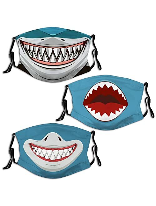 Ipvawseg Funny Game face mask for kids breathable bandana balaclava washable face cover adjustable mouth cover outdoor 3 pcs 6 Filters