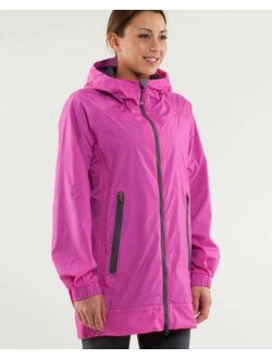No Gain Zip Up Rain Jacket Paris Pink Size 4 NWT