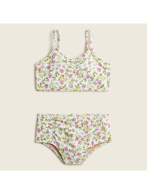 J.Crew Girls' high-waisted two-piece in print with UPF 50+