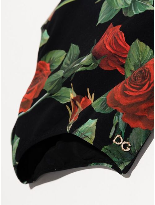 Dolce & Gabbana Kids rose print swimsuit