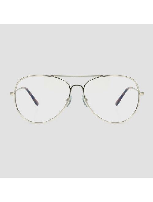 Buy Men's Aviator Blue Light Filtering Glasses - Original Use™ Silver ...