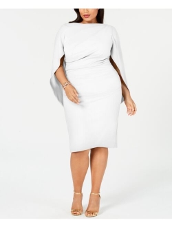 Plus Size Ruched Cape Dress