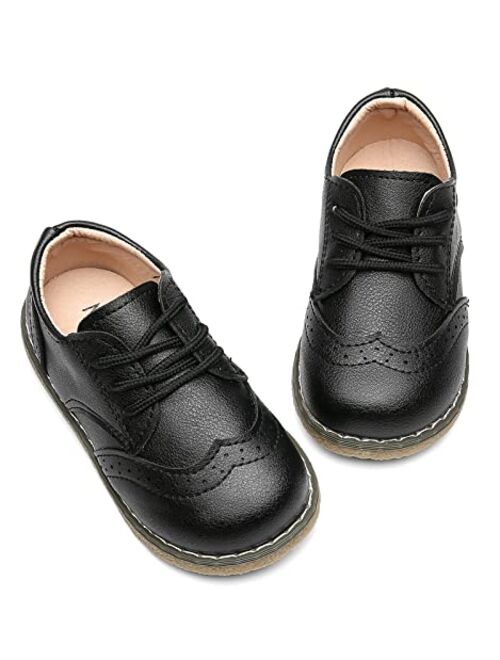 DADAWEN Boy's Girl's Classic Lace-Up School Uniform Oxford Comfort Dress Shoes Loafer Flats (Toddler/Little Kid)