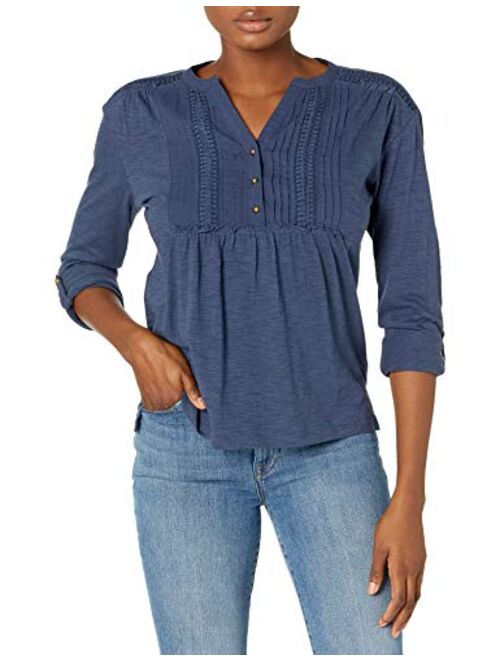 Gloria Vanderbilt Women's Gigi Jersey Roll Tab Sleeve Top