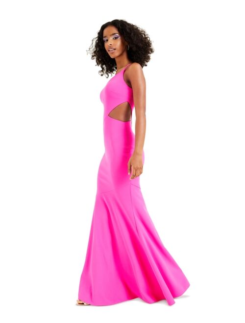 Betsy & Adam One-Shoulder Side-Cutout Gown