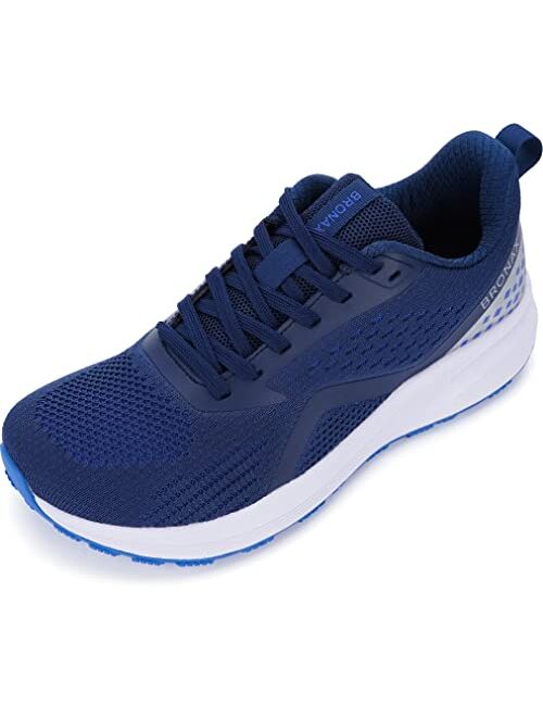 BRONAX Men's Cushioned Supportive Road Running Shoes | Wide Toe Box | Rubber Outsole