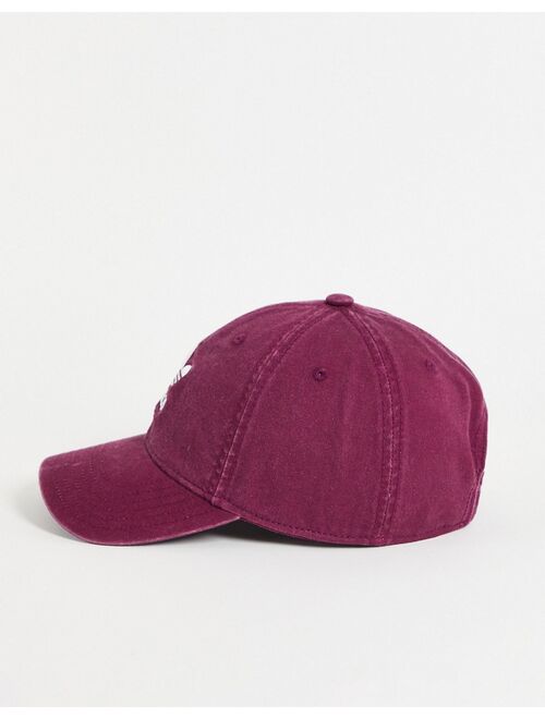 adidas Originals relaxed strap-back cap in crimson