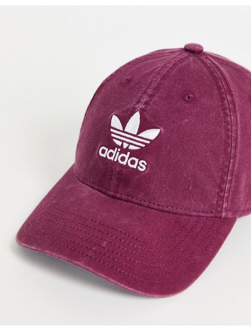 adidas Originals relaxed strap-back cap in crimson