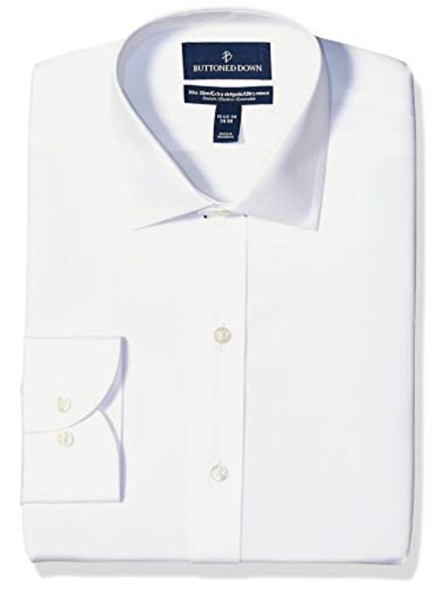 Buttoned Down Men's Xtra-Slim Fit Non-Iron Stretch Poplin Dress Shirt