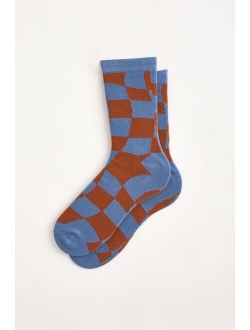 Check Pattern Crew Sock