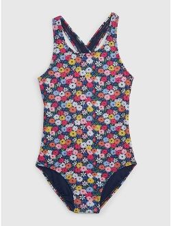 Kids Recycled Graphic Swim One-Piece