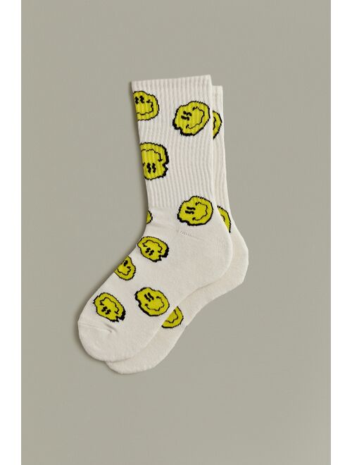 Urban Outfitters Warped Happy Face Print Crew Sock