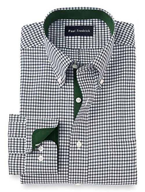 Paul Fredrick Men's Classic Fit Non-Iron Cotton Check Dress Shirt