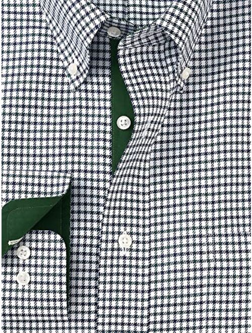 Paul Fredrick Men's Classic Fit Non-Iron Cotton Check Dress Shirt