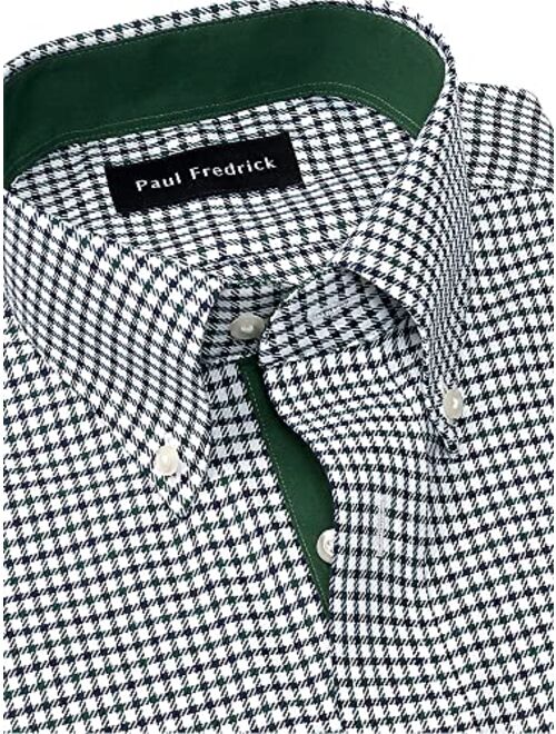 Paul Fredrick Men's Classic Fit Non-Iron Cotton Check Dress Shirt