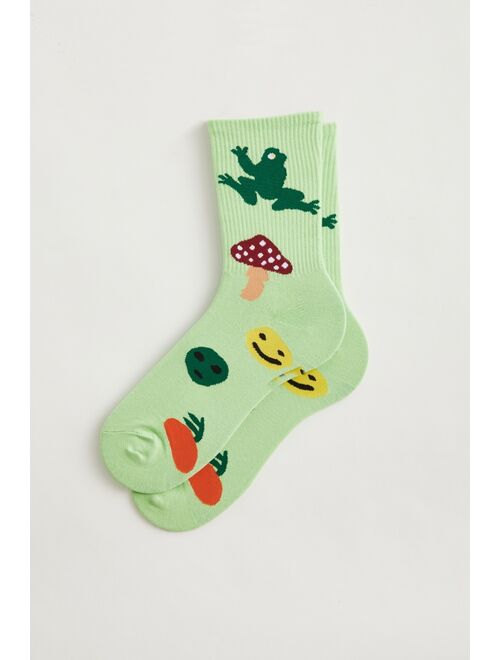 Urban outfitters Coney Island Picnic Frog Friends Crew Sock