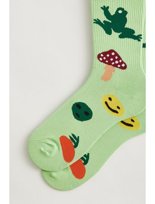 Urban outfitters Coney Island Picnic Frog Friends Crew Sock