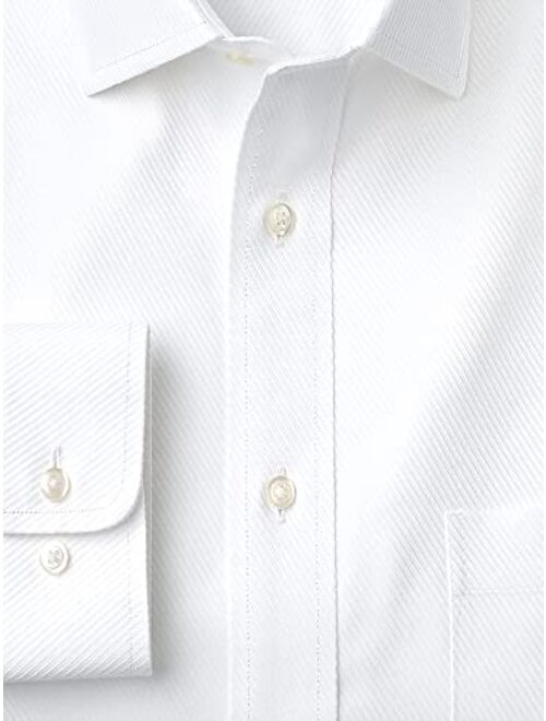 Paul Fredrick Men's Slim Fit Non-Iron Cotton Twill Spread Collar Dress Shirt