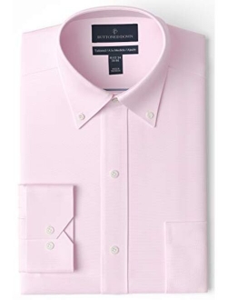 Buttoned Down Men's Tailored-fit Button-Collar Pinpoint Non-Iron Dress Shirt with Pocket