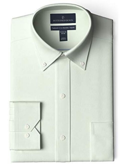 Buttoned Down Men's Tailored-fit Button-Collar Pinpoint Non-Iron Dress Shirt with Pocket