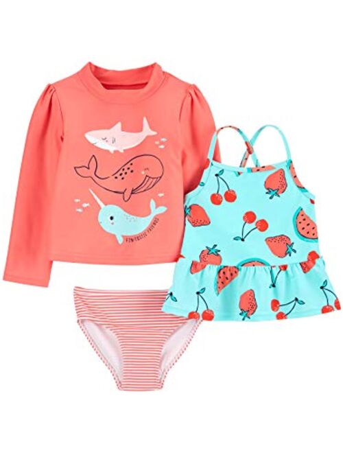 Simple Joys by Carter's Girls' 3-Piece Rashguard Set