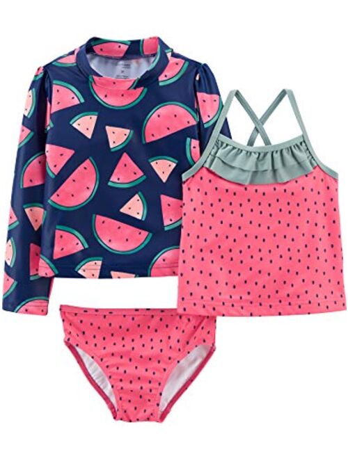 Simple Joys by Carter's Girls' 3-Piece Rashguard Set