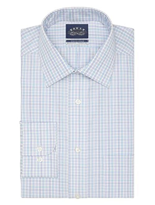 Eagle Men's Dress Shirt Regular Fit Non Iron Stretch Collar Check