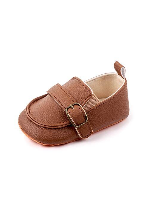 Greceen Infant Boys and Girls Oxford Shoes PU Leather Loafers Dress Shoes are Suitable for Crawling, Wedding Dress, Birthday Parties and Any Occasion