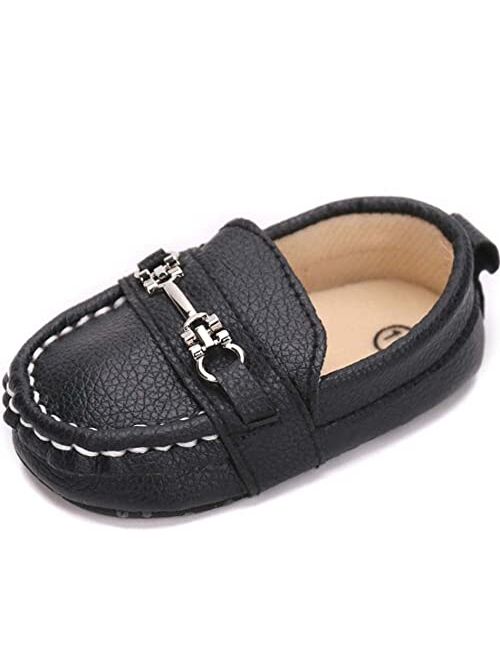 Greceen Infant Boys and Girls Oxford Shoes PU Leather Loafers Dress Shoes are Suitable for Crawling, Wedding Dress, Birthday Parties and Any Occasion