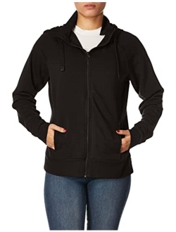 Women's Double Collar Full Zip Hooded Jacket