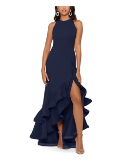 Petite Ruffled-Hem Gown