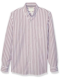 Men's Slim-fit Long Sleeve Stripe Oxford Shirt