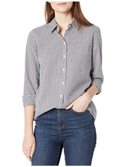 Amazon Brand - Goodthreads Women's Seersucker Long Sleeve Button Front Tunic Shirt