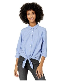 Women's Brushed Twill Tie-Front Shirt