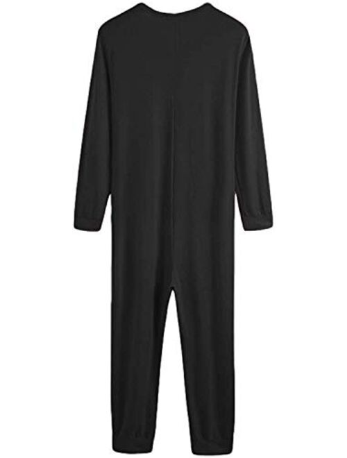 WSSCKT Men's Long Sleeve Union Suits Underwear Onesies for Men