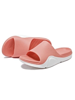 Ataiwee Women's Wide Width Slide Sandals - Beach Pool Sport Recovery Thick Cushioned Shoes.