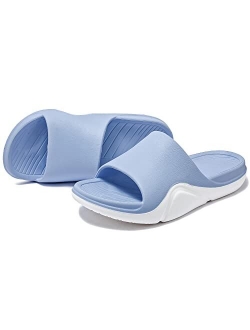 Ataiwee Women's Wide Width Slide Sandals - Beach Pool Sport Recovery Thick Cushioned Shoes.