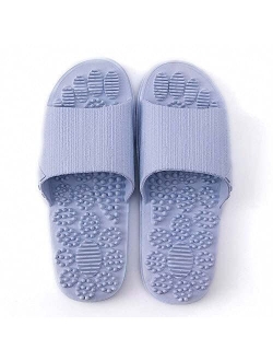 V-Shine Acupressure Massage Slippers Therapeutic Reflexology Sandals for Foot Acupoint Massage Shiatsu Arch Pain Relief Non-Slip Massage Shoes for Bath Shower (Dark Blue,