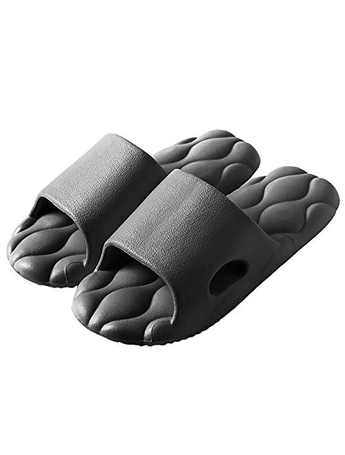 8years Womens Spa Slippers Pebble Massage Soft Slides Bath Shower Slippers Lightweight Quick Drying Bedroom Spa House Sandals for Women and Men