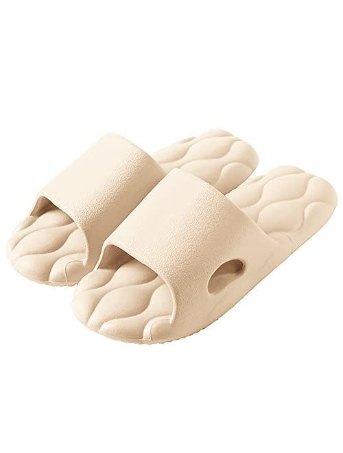 8years Womens Spa Slippers Pebble Massage Soft Slides Bath Shower Slippers Lightweight Quick Drying Bedroom Spa House Sandals for Women and Men