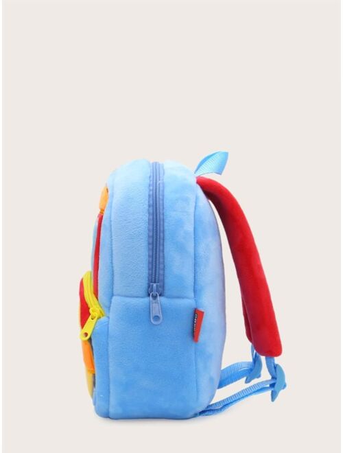 Kids Colorblock Cartoon Graphic Backpack