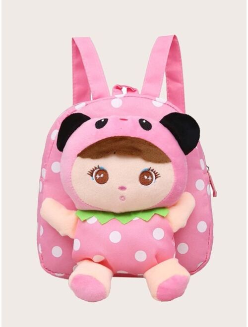 Girls Cartoon Figure Decor Backpack