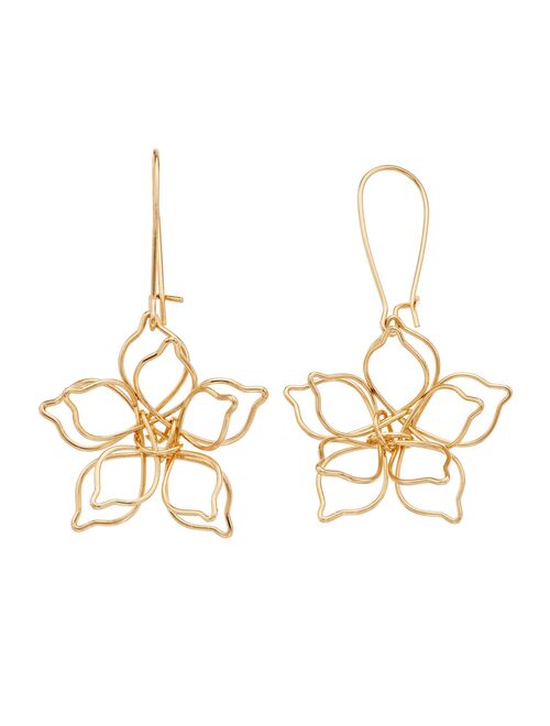 Little Co. by Lauren Conrad LC Lauren Conrad Gold Tone Open-Work Flower Drop Earrings