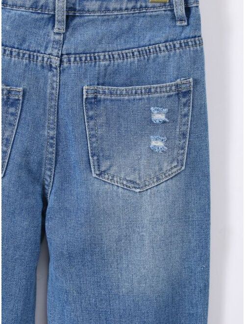 Shein Boys Slant Pocket Ripped Jeans