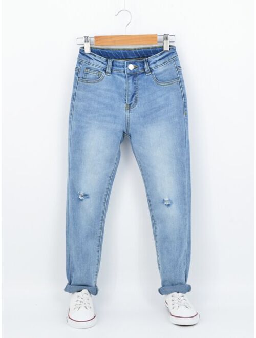 Shein Boys Ripped Straight Leg Jeans