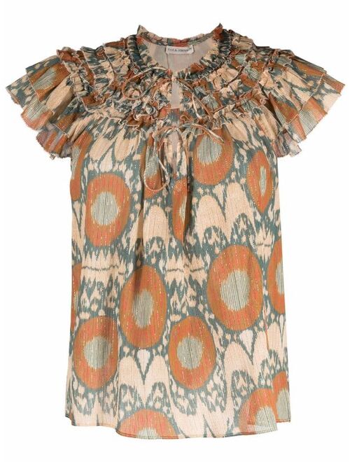 Ulla Johnson patterned ruffled top